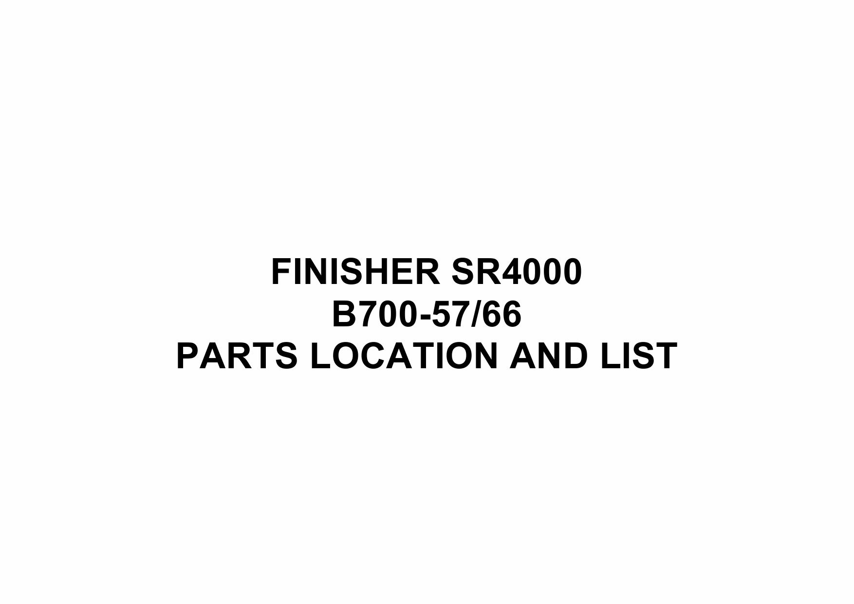 RICOH Options B700 FINISHER-SR4000 Parts Catalog PDF download-1